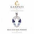 Blue Leaf Oval Pendant