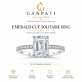 Emerald Cut Solitaire Ring – 925 Sterling Silver