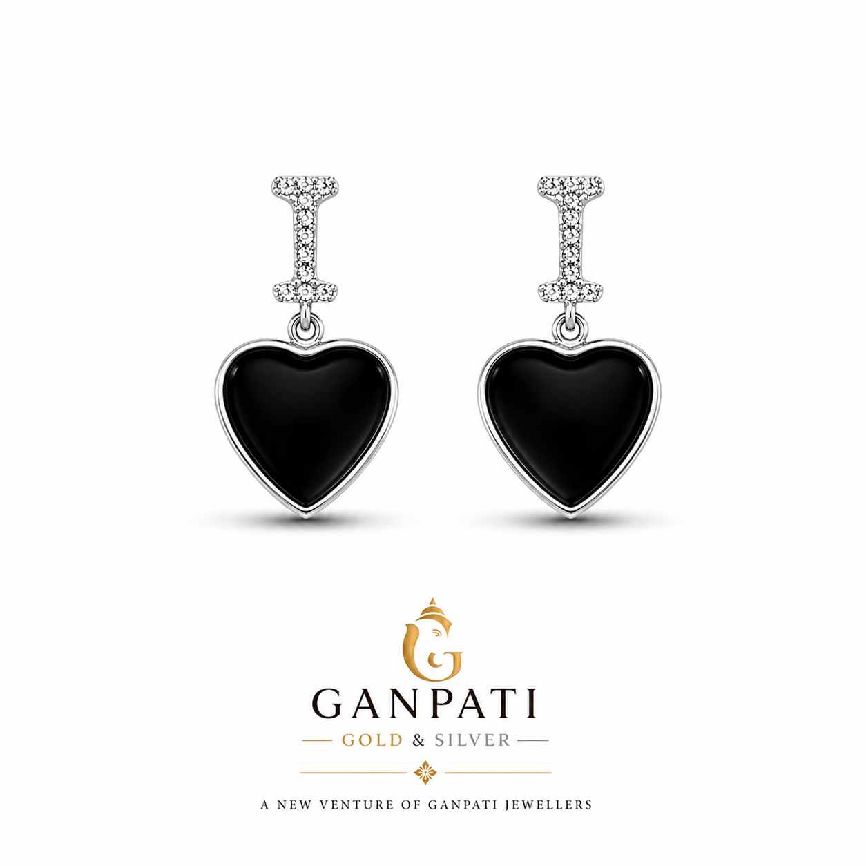 Black Heart Earrings