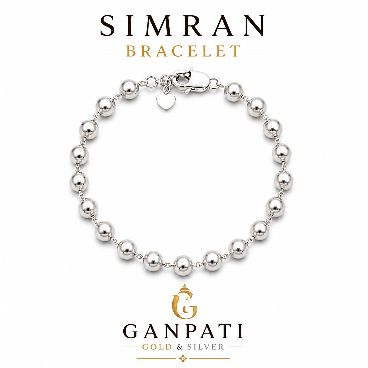 Simran Bracelet – 925 Sterling Silver Spiritual Beads Bracelet