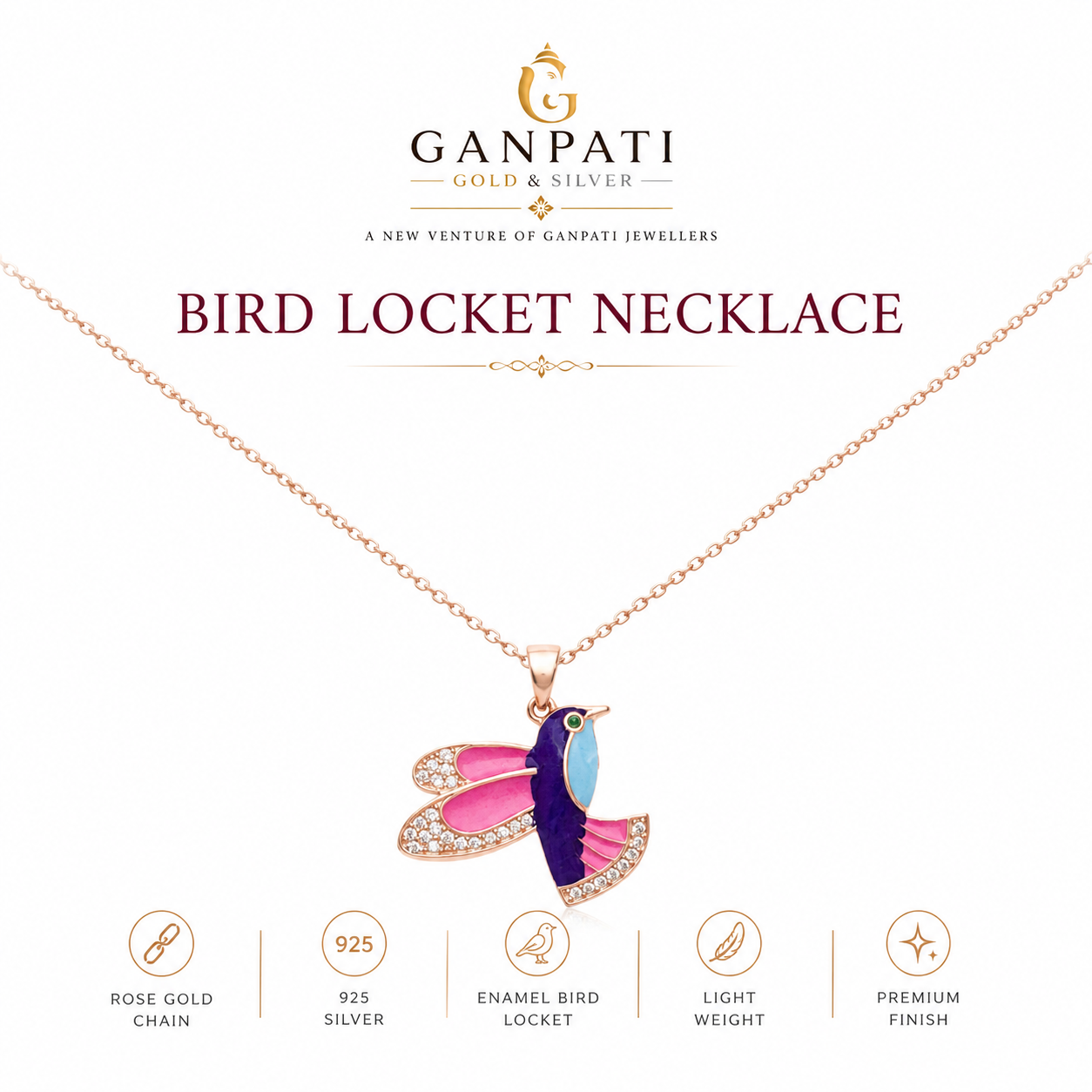 Bird Locket Necklace