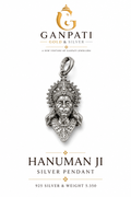 Hanuman Ji Silver Pendant