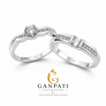 Elegant 925 Sterling Silver Couple Ring Set