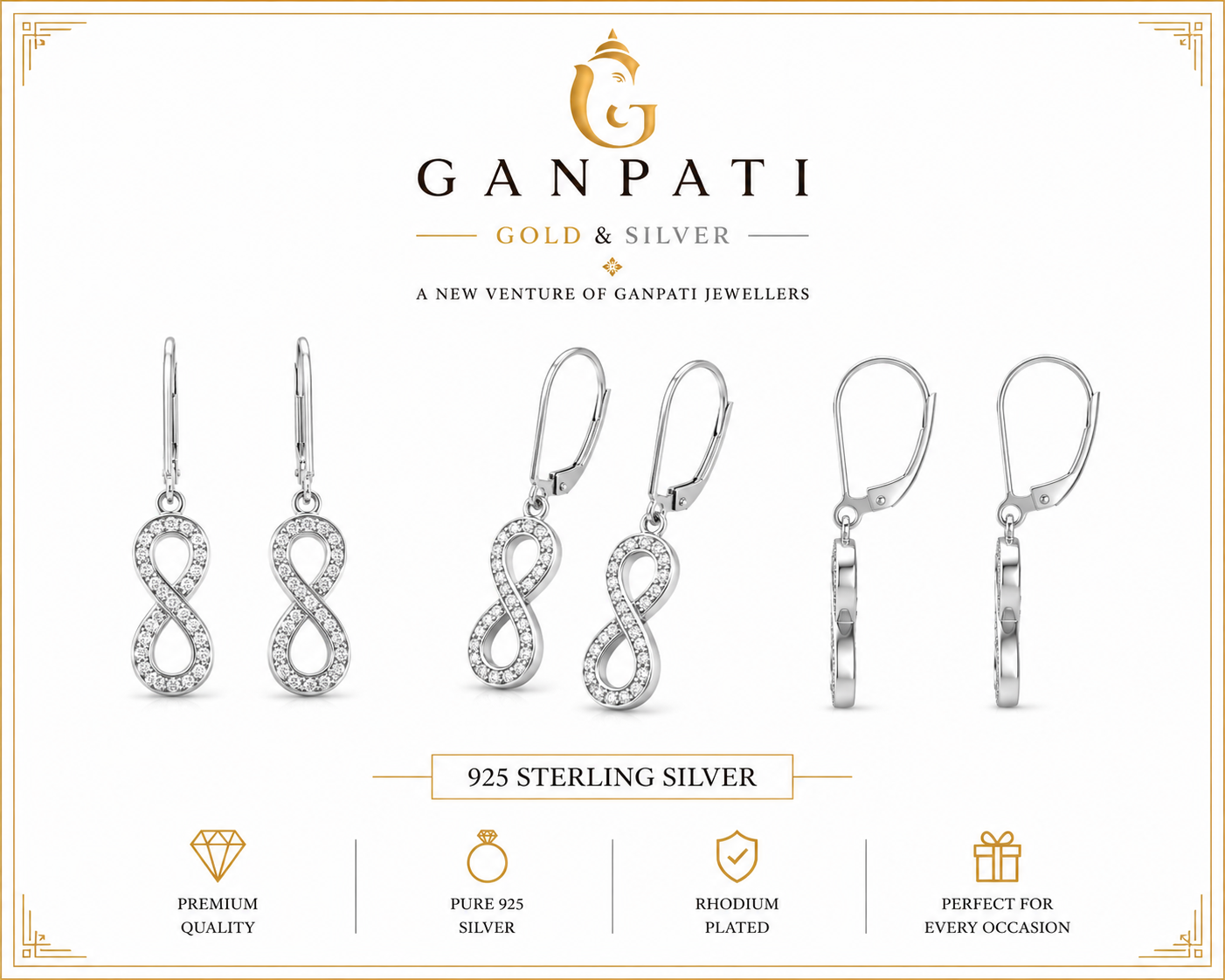 Infinity Drop Earrings – 925 Sterling Silver | Elegant Minimal Jewelry