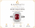 Ruby Halo Ring – 925 Sterling Silver | Luxury Statement Ring
