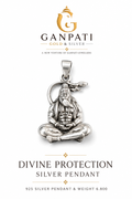Divine Protection Hanuman Ji 925 Silver Pendant for Men & Women