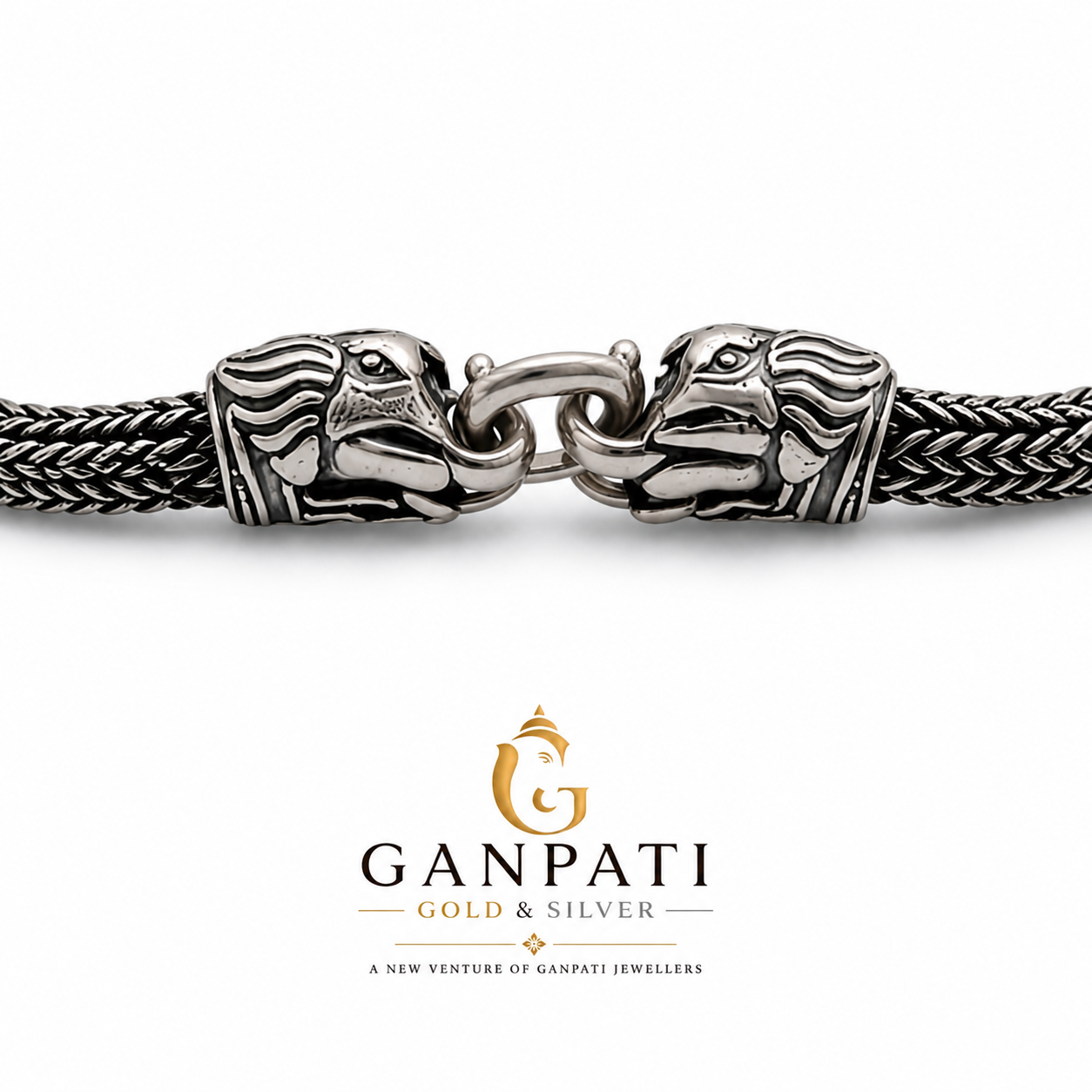 Oxidised Silver Dual Lion Head Bracelet – Premium Handcrafted Design