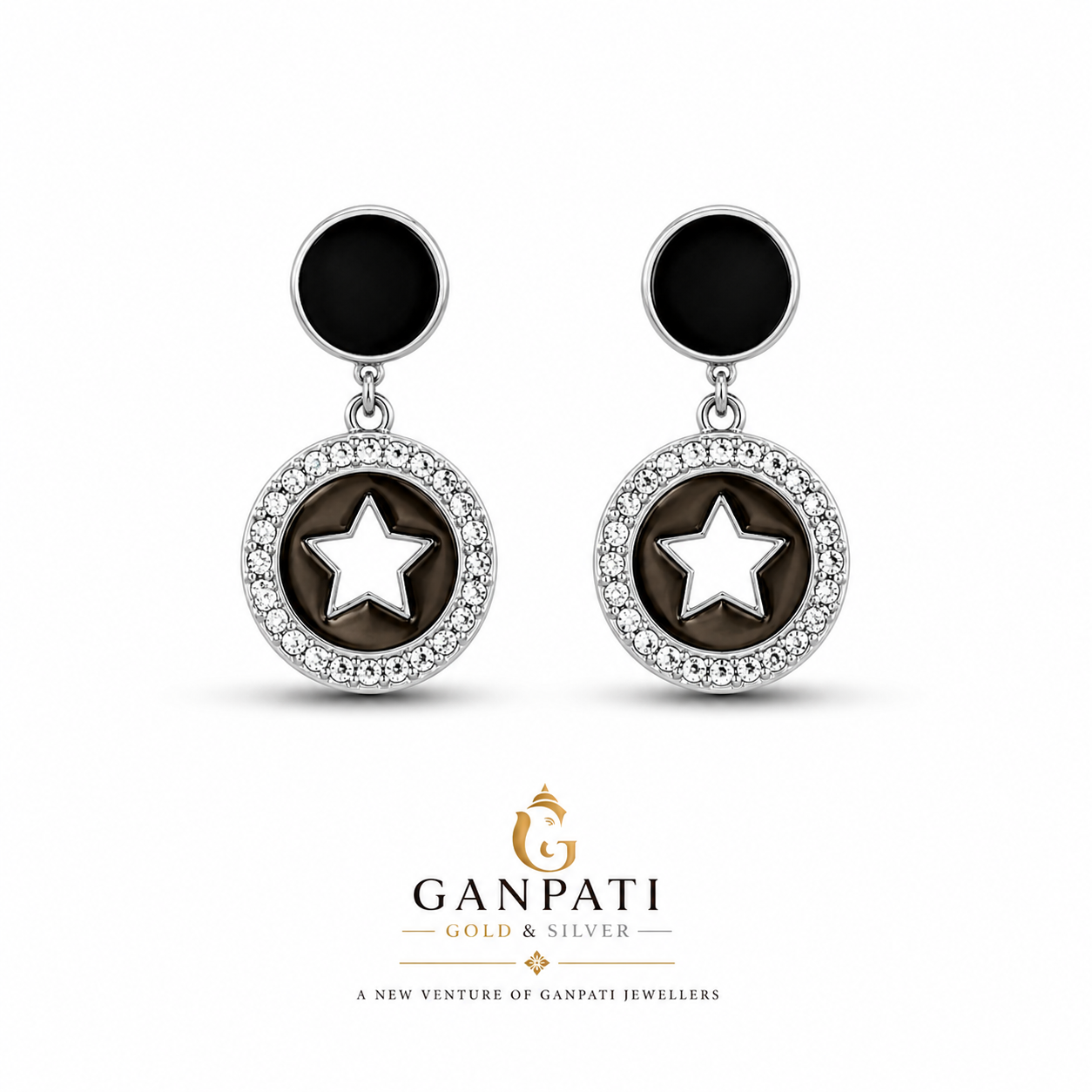 Star Round Designer Earrings