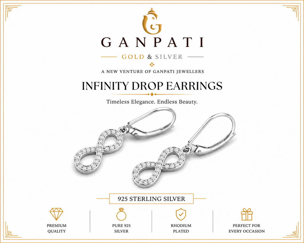 Infinity Drop Earrings – 925 Sterling Silver | Elegant Minimal Jewelry