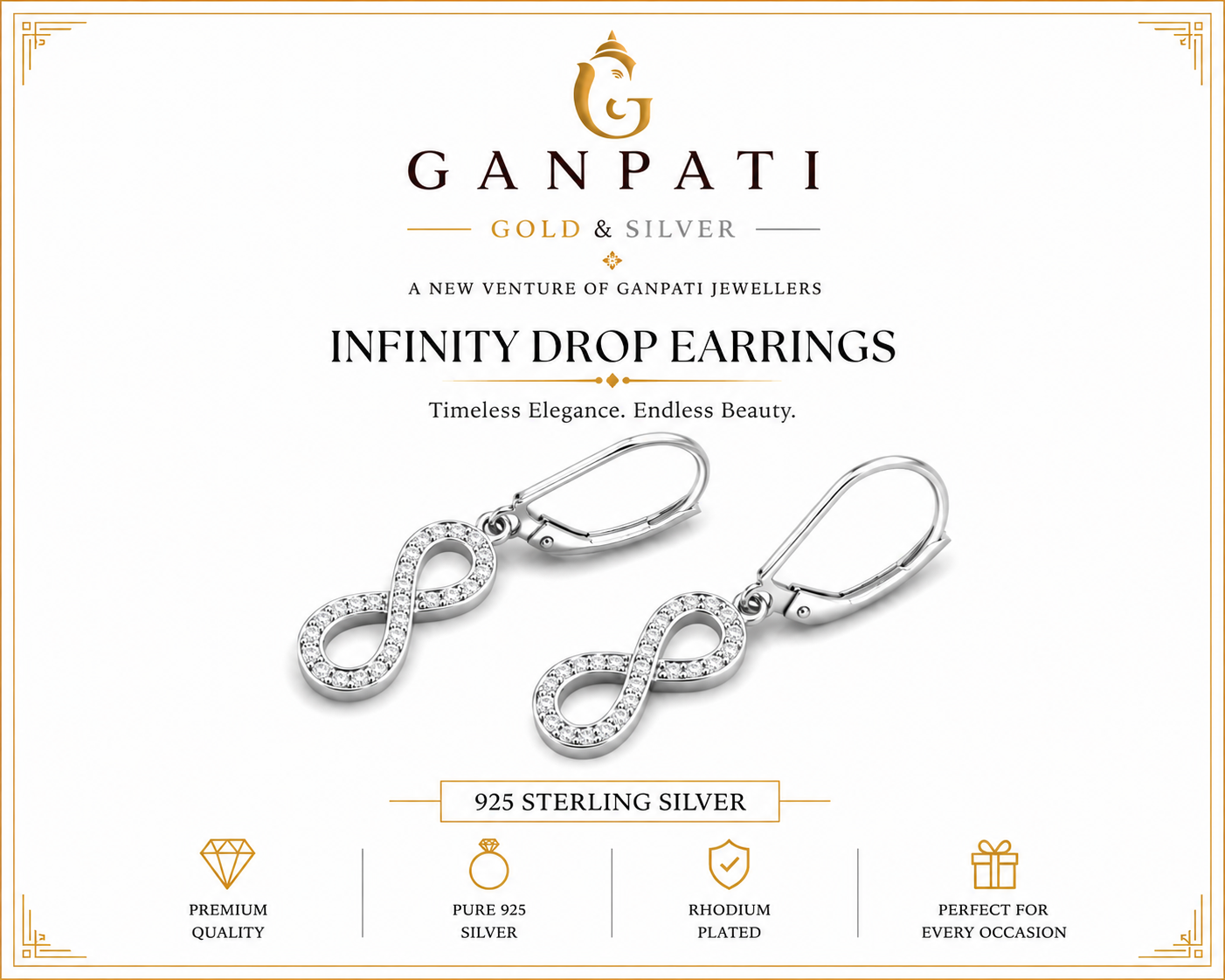 Infinity Drop Earrings – 925 Sterling Silver | Elegant Minimal Jewelry
