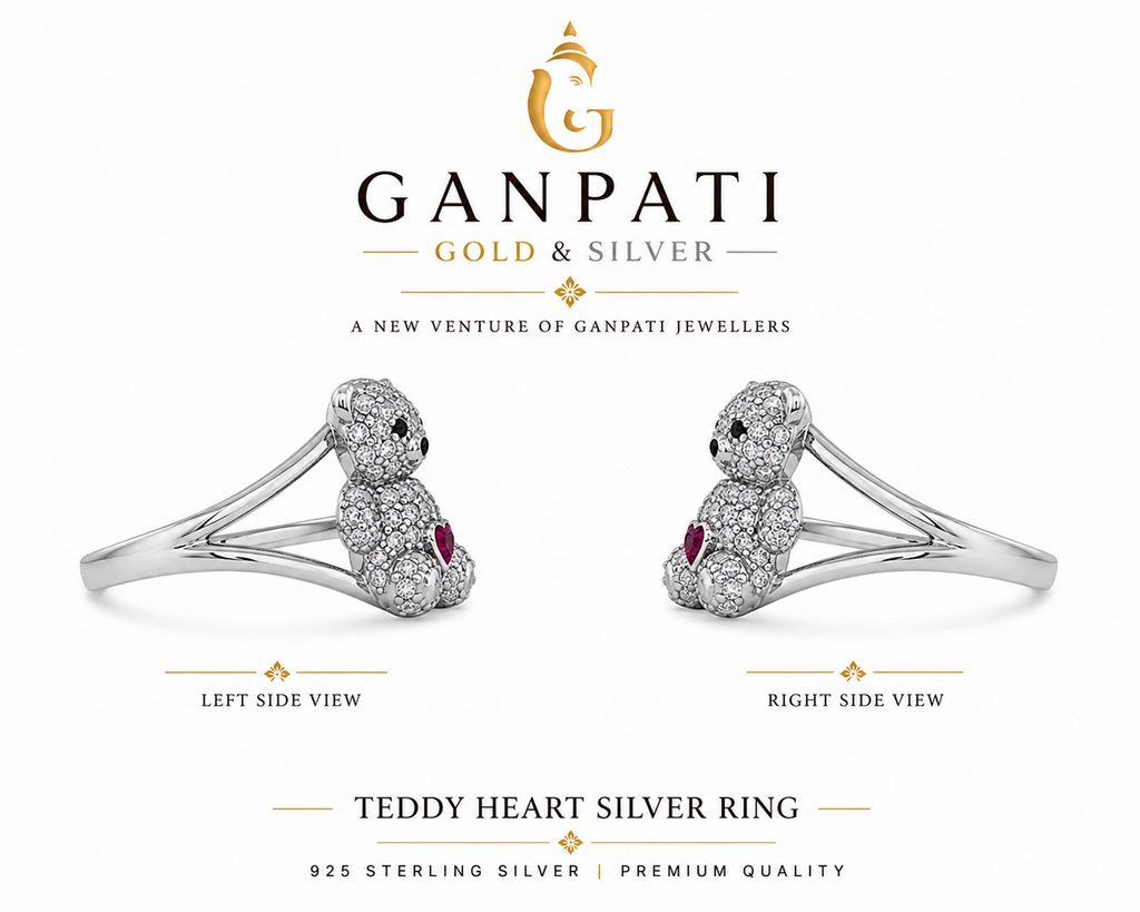 Cute Teddy Love Ring in 925 Silver – Romantic Gift Piece 🧸❤️