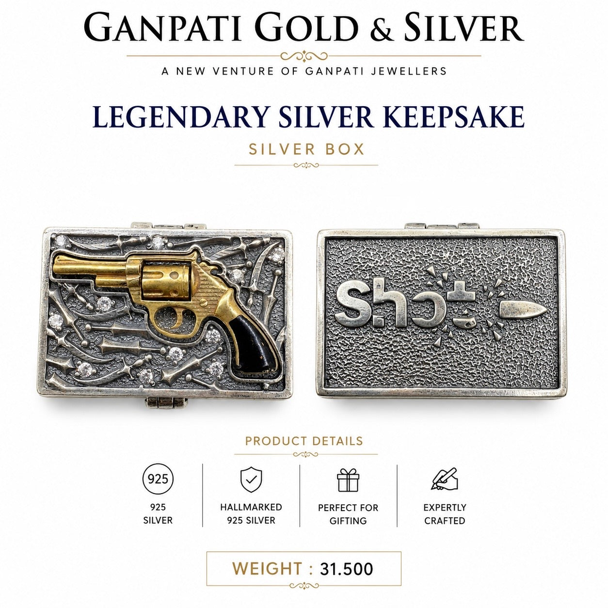 Legendary Silver Keepsake Box — 925 Silver