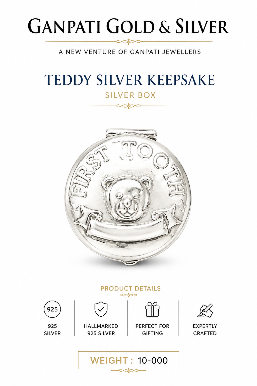 Teddy Silver Keepsake (SILVER BOX)