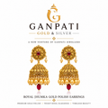 Royal Jhumka Gold Polish Earrings – Traditional Bridal & Party Wear