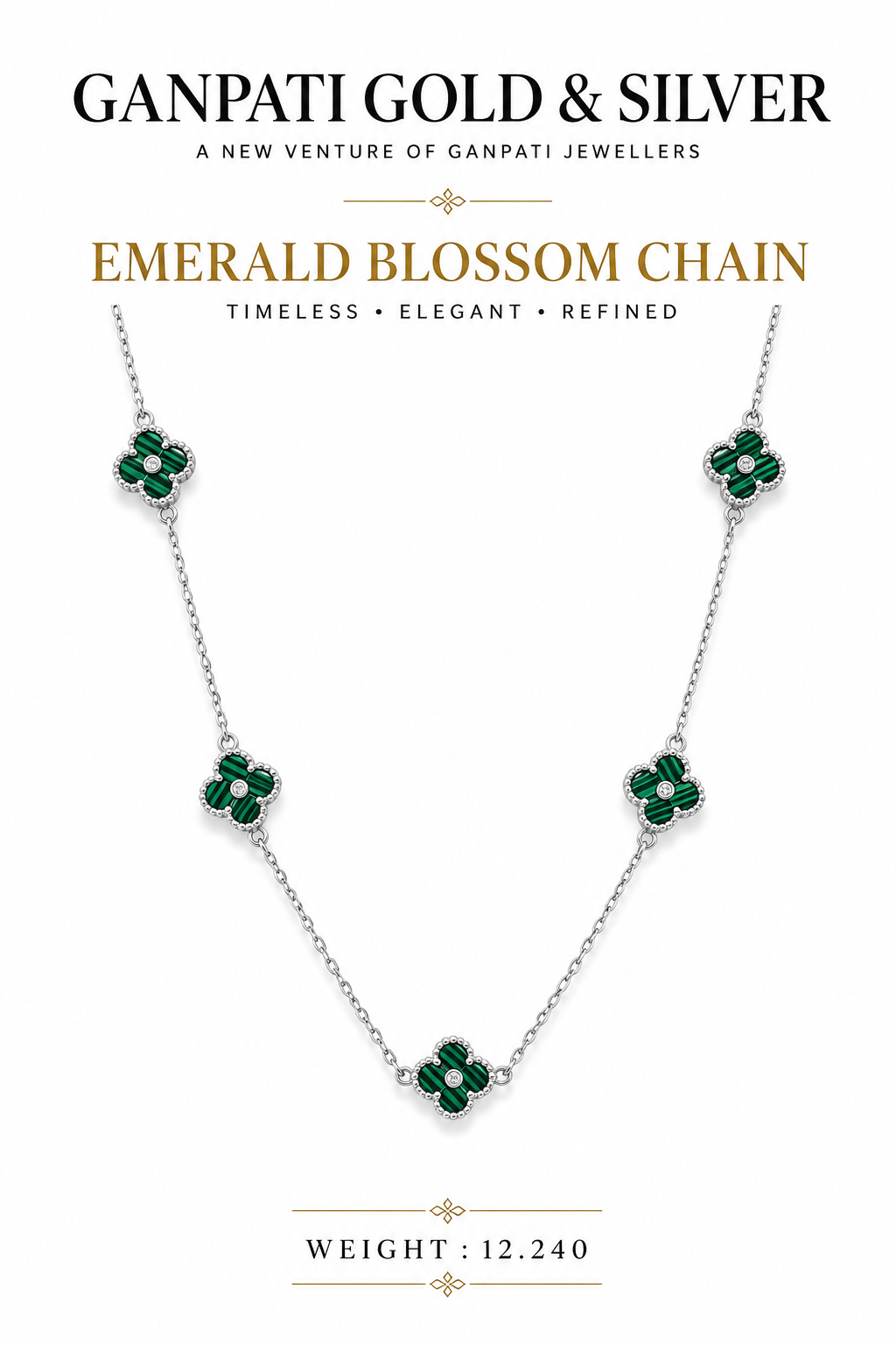 Emerald Blossom Chain